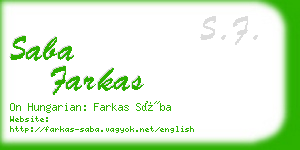 saba farkas business card